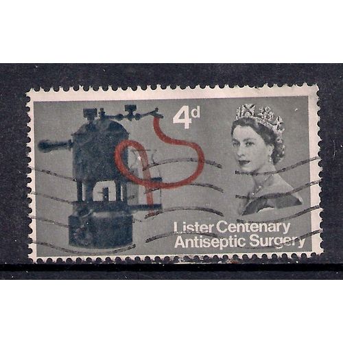 GB 1965 QE2 4d Centenary Lister Used stamp SG 667 ( 890 )