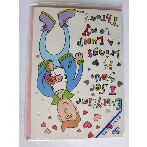 Boy Friend With Flower Love Harts Card A5 Portrait