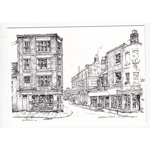 Lombard Street Margate Modern Sketch Art Postcard Kent