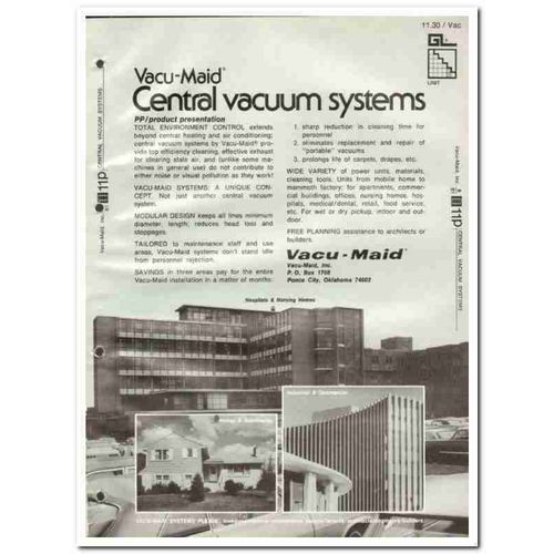 VACU-MAID INC 1982 Central Vacuum Systems commercial vintage catalog