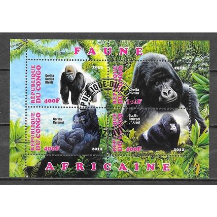 Congo 2012 Gorillas OBLITERE ( USED ) ref15