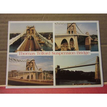 MENAI, THOMAS TELFORD SUSPENSION BRIDGE, WALES unused postcard by Judges =