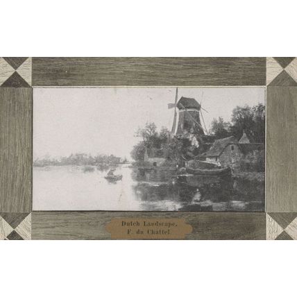 Chattel Dutch Landscape Boats Antique Painting Postcard
