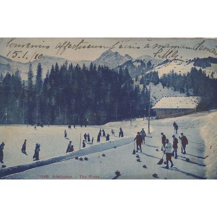 Adelboden The Rinks Skiing Ice Skating Rink Switzerland Rare Postcard