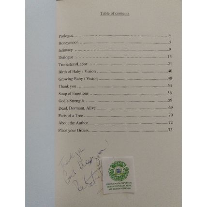 SIGNED PRIVATE PRESS SPIRITUAL PREGNANCY AND GIVING BIRTH by REBEKAH JOHN