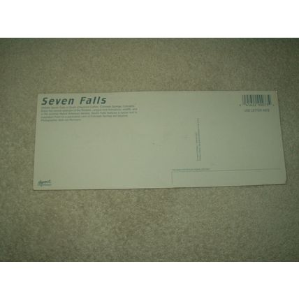 vtg seven falls colorado waterfalls postcard 10" x 4" unposted