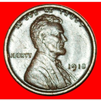 WHEAT PENNY (1909-1958): USA★1 CENT 1918! LINCOLN 1809-1865★LOW START★NO RESERVE