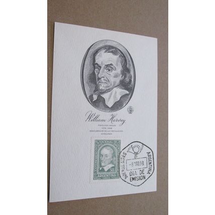 1959 Argentina FDC Cover - William Harvey, English Physician