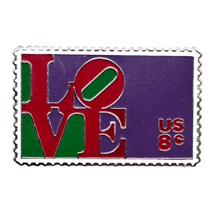 LOVE US 8 Cent Stamp USPS Advertising Metal Pin Pinback Brooch (B33)