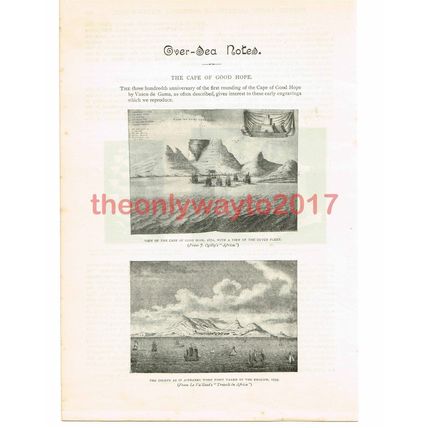 Cape of Good Hope, South Africa 1670 & 1795, Victorian Book Illustration, 1897