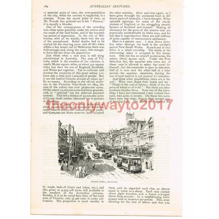 Bourke Street, Melbourne, Australia, Victorian Book Illustration, 1897