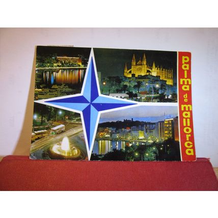 multiview, PALMA DE MALLORCA, SPAIN used postcard 1971? pm=