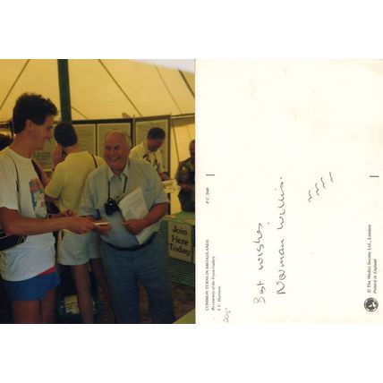 Norman Willis TUC Trade Union Secretary Hand Signed Painting Postcard & COA Phot
