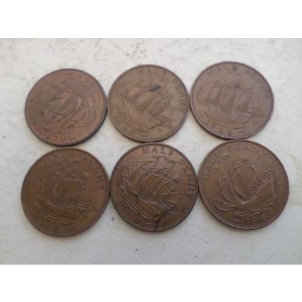 UK / GB - 30 - 1/2d (half penny) coins - dated 1966