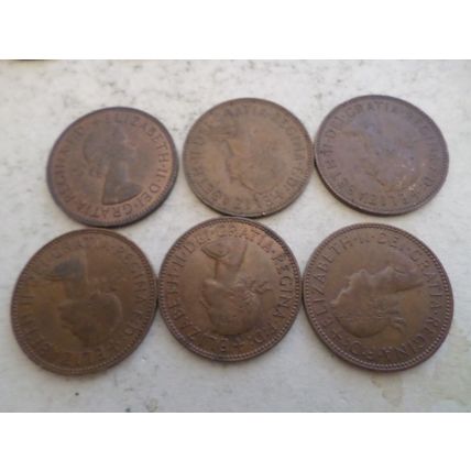 UK / GB - 30 - 1/2d (half penny) coins - dated 1966