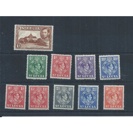 St Lucia stamps. 1938 George VI MH lot. CV £30+ (R671)