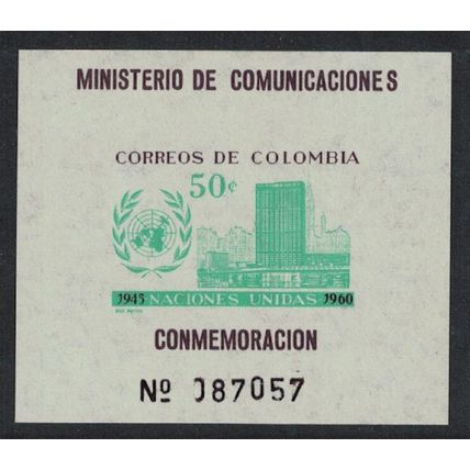 Colombia UN Day MS imperforate 1960 MNH SG#MS1055 MI#Block 21