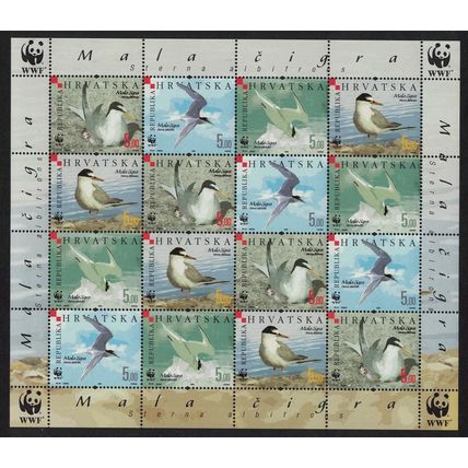 Croatia Birds WWF Little Tern Sheetlet of 4 sets 2006 MNH SG#854-857
