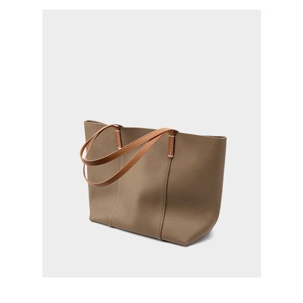 Genuine Leather Women Large Casual Handbag Grey