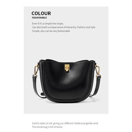 Women Togo Cowhide Handbags Tote Shoulder Bag Black