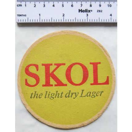 Vintage Beer Mat - Skol the light dry lager