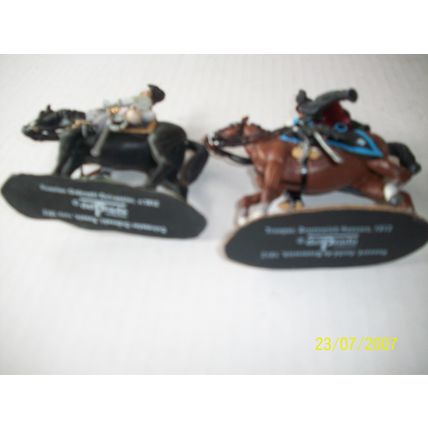 Del Prado Military Soldiers on Horseback X2 Painted Lead Figures ref 4