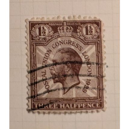 British Postage Stamp - 1929 1.1/2p Postal Union Congress London, Used Hinged