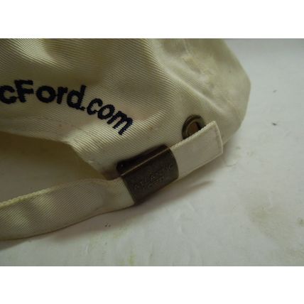 ATLANTIC FORD Baseball Hat White & Blue Adjustable USA Flag Vent holes
