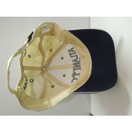 ATLANTIC FORD Baseball Hat White & Blue Adjustable USA Flag Vent holes