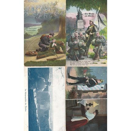 German 4x Military WW1 War Postcards All Feldpost Sent By Soldier