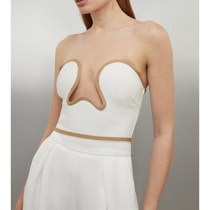 KAREN MILLEN Figure Form Ivory Bandage Corset Detail Knit Crop Top BNWT (RARE)