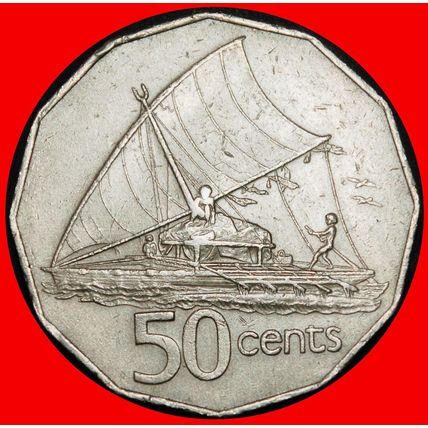 Ⰶ AUSTRALIA (1975-1987): FIJI ★ 50 CENTS 1981 SHIP★LOW START★NO RESERVE