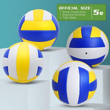 6 Pack Official Size 5 Volleyball Balls of Composite Leather Inflatable with Pum