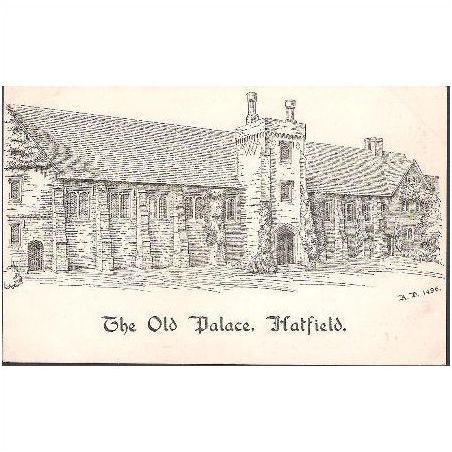 Hatfield, Hertfordshire - The Old Palace - art postcard