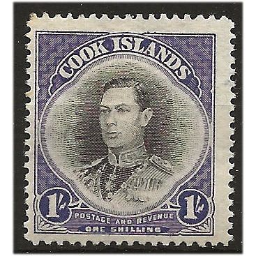 Cook Islands 1938 SG127 1/- Black & Violet Mounted Mint . ..