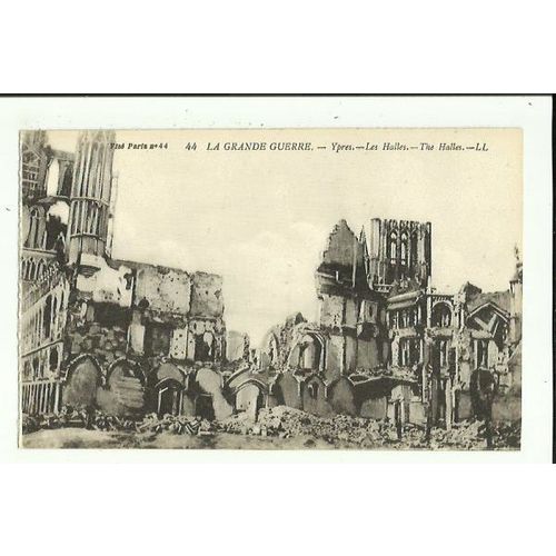 Belgium GREAT WAR Ypres The Halles Postcard by LL (44)
