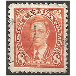Canada 1937 SG362 8c Orange Fine Used . .. .