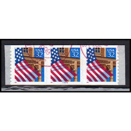 Used 2915Av 32c U.S. Flag Over Porch Fine PNC 97898/3 11x10 PA3548