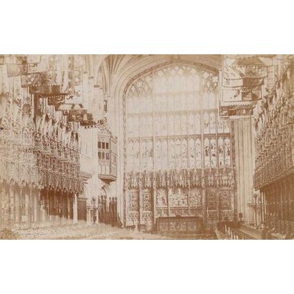 St Georges Chapel The Choir Windsor Castle Antique Real Photo Postcard