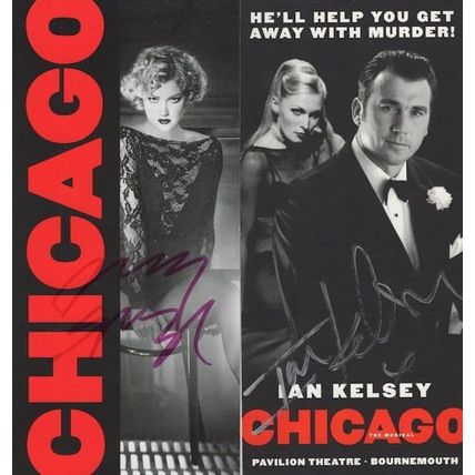 Ian Kelsey Emmerdale Farm in Chicago 2x Hand Signed Theatre Flyer s