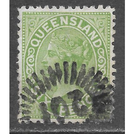 QUEENSLAND 1882 AUSTRALIA STATE QV SIX PENCE 201 PMK