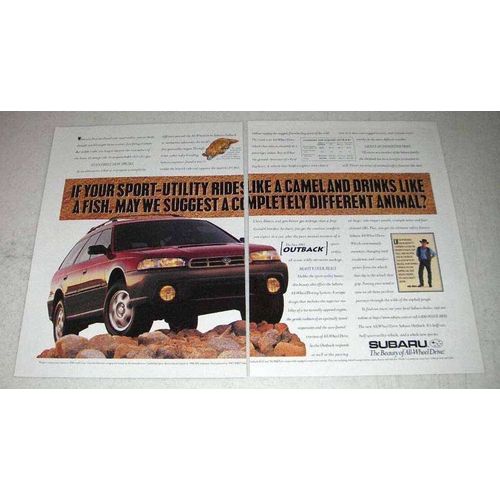 1997 Subaru Outback Ad - Rides Camel Drinks Fish
