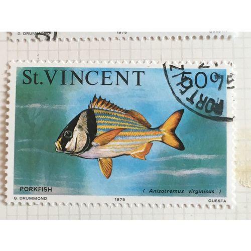 St Vincent 1975 Marine Life 50c Pork fish Used SG 437 Sc 421 postage stamp