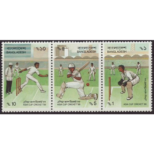 Bangladesh 1988 SG 310-2 UMM Strip - Sport/Cricket (E-481)