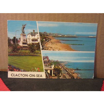 multiview, CLACTON-ON-SEA, ESSEX .used postcard Colourmaster 1975 postmark =