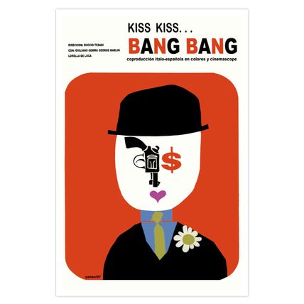 Movie Poster for Italy Spain film"Kiss BANG"Elegant Bank Robber Tesari art.Decor