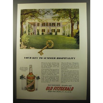 1950 Old Fitzgerald Bourbon Ad - Manchester - Fayette County, Lexington