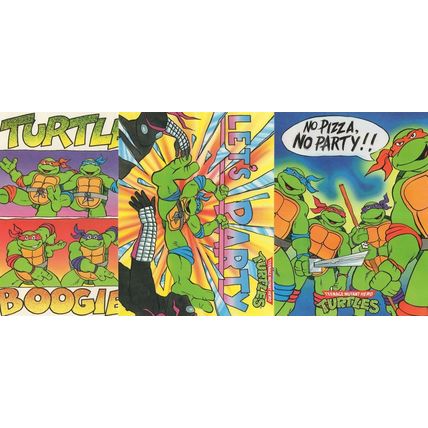 Teenage Mutant Ninja Turtles Party Pizza 3x Postcard s