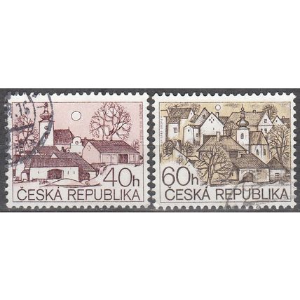Ceska Republika 1995 Michel 71Y - 72Y O Cote (2009) 0.70 € Villages Cachet rond