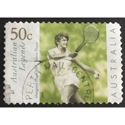 Australia-2003 Tennis Legends- 50c Margaret Court Used S/A Stamp